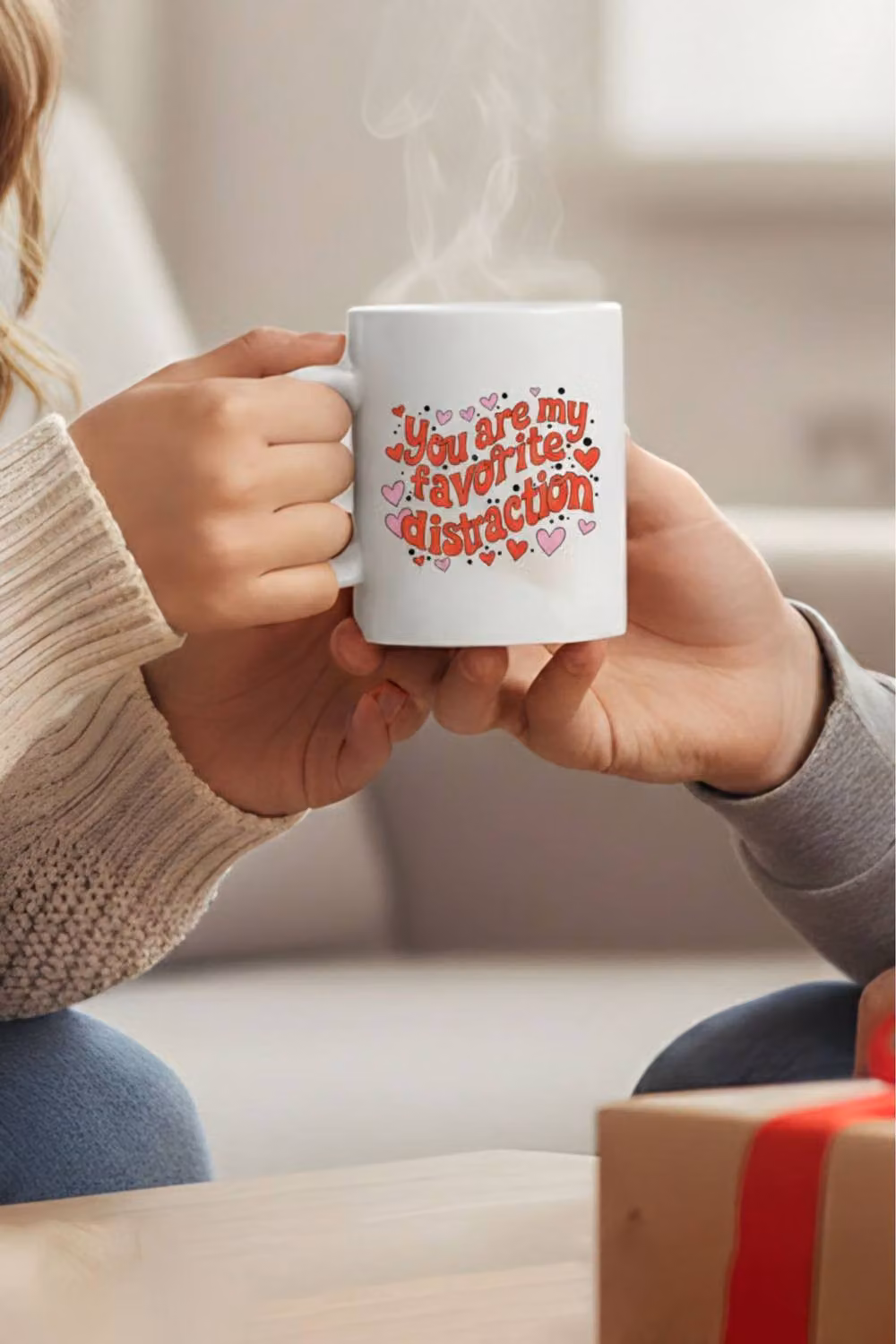 Dyzi You Are My Favorite Distraction Ceramic Mug in White and Red – 3