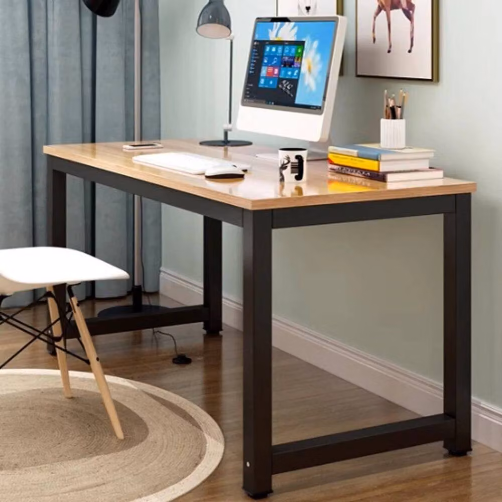 FORGEVIO Modern Computer Desk for Home Office in Natural Brown, W/D/H: 120 x 60 x 74 cm – 4