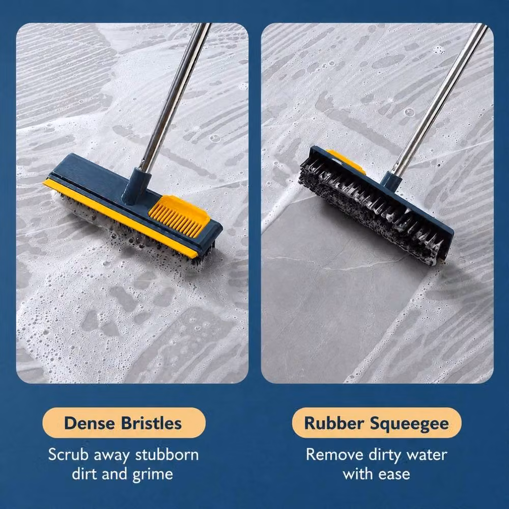 PAWNORA 2 in 1 Floor Scrub Brush and Squeegee with Telescopic Handle, Blue – 6