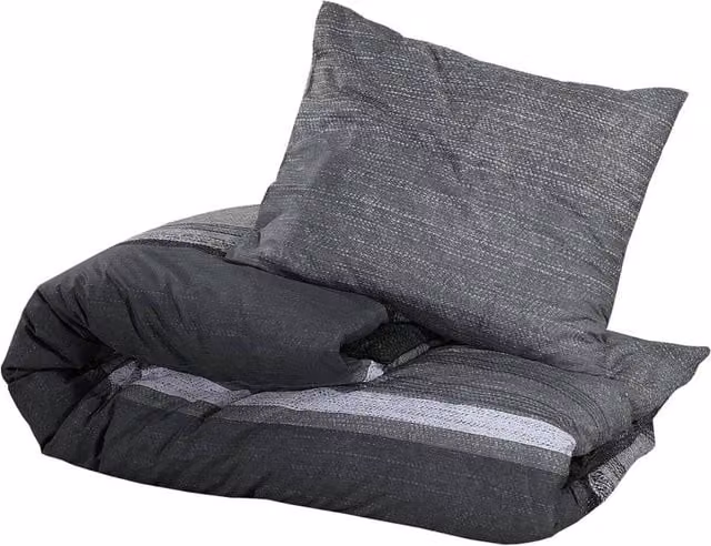 Berkfield Home Elegant Cotton Duvet Cover and Pillowcase Set, Dark Grey, 200 x 200 cm