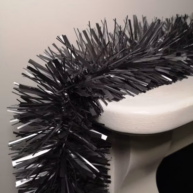 Samuel Alexander Christmas Tinsel Garland in Matt Graphite Dark Grey, 2m x 15cm
