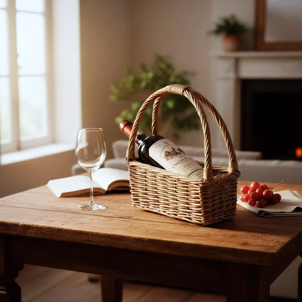 Red Hamper PR001/HOME Brown Wicker Provence Willow Wine Carrying Cradle – 2
