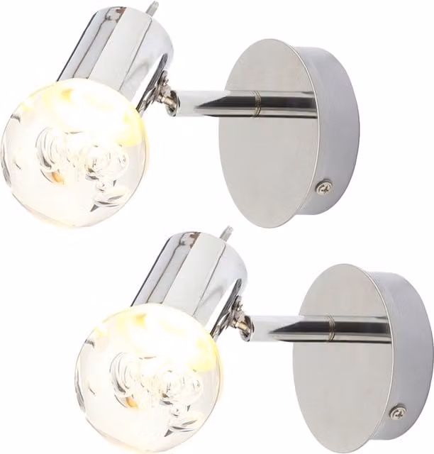 Litecraft Ayston LED Bathroom Wall Light in Chrome and Grey with Adjustable Glass Spheres