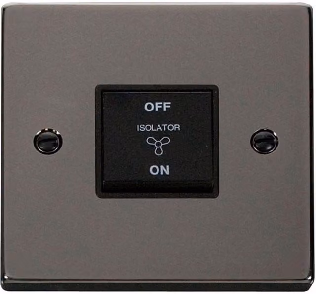 SE Home Black Nickel 10A 3 Pole Flush Fan Isolation Switch