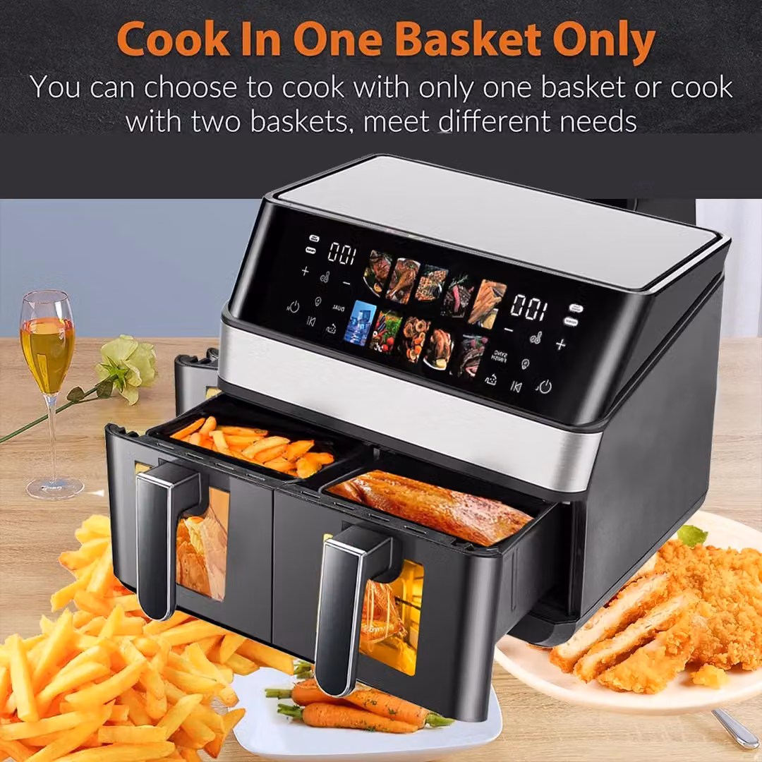 SPETLEK Dual Zone Digital Air Fryer Oven Cooker with 10 Tray Capacity, 9L, Black – 3