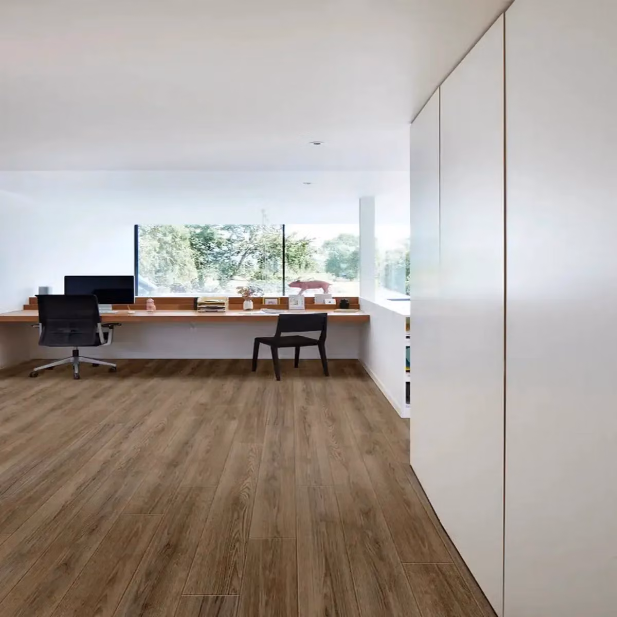 Sirius Brown Wood Effect Textile Backed Vinyl Flooring Sheet, W: 200 cm, L: 500 cm, Thickness: 0.26 cm – 2