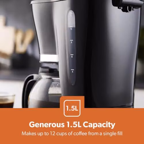 Geepas 1.5L Filter Coffee Machine and 4 Slice Toaster Combo Set in Black – 3