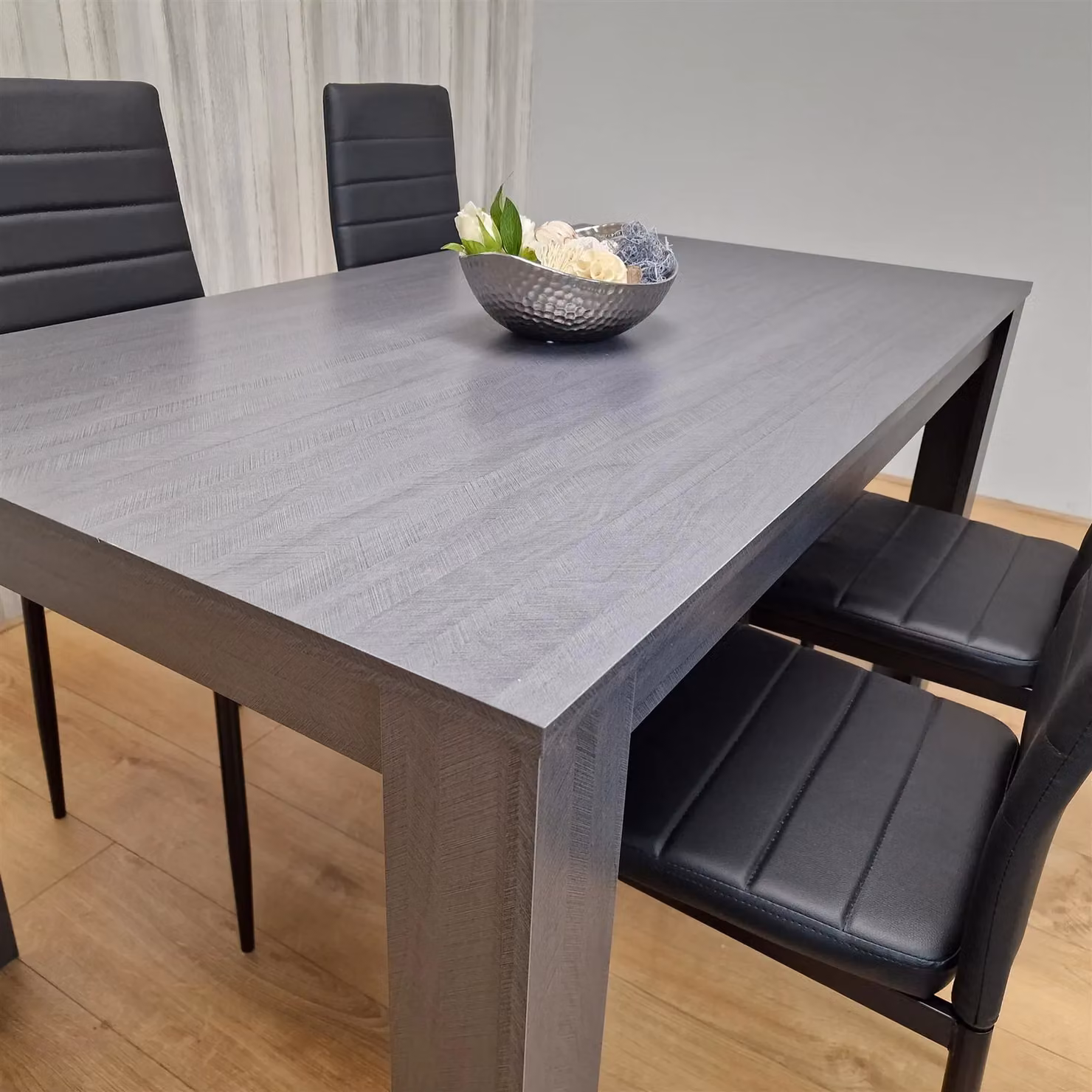 Kosy Koala Modern Rectangular Dining Set with 4 Faux Leather Chairs in Brown and Black – 4