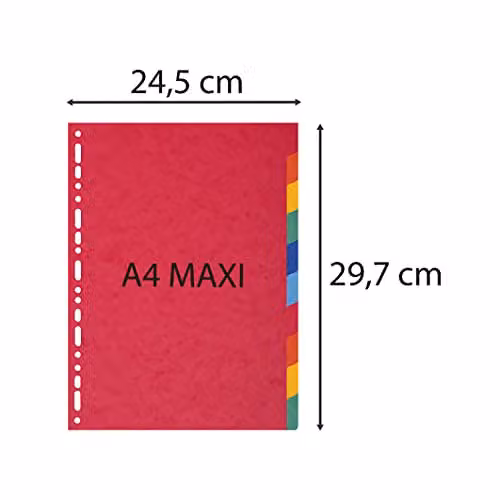 Exacompta Forever Collection 100% Recycled Multicoloured Dividers for A4 Documents, 10 Position, 220gsm – 2