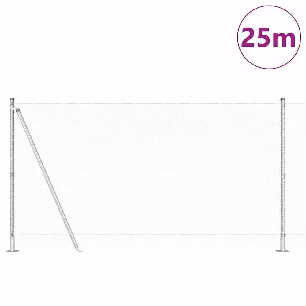 Berkfield Home Set of 2 Galvanised Steel Round Fencing in Silver, W/H: 120 x 25 cm per panel – 2