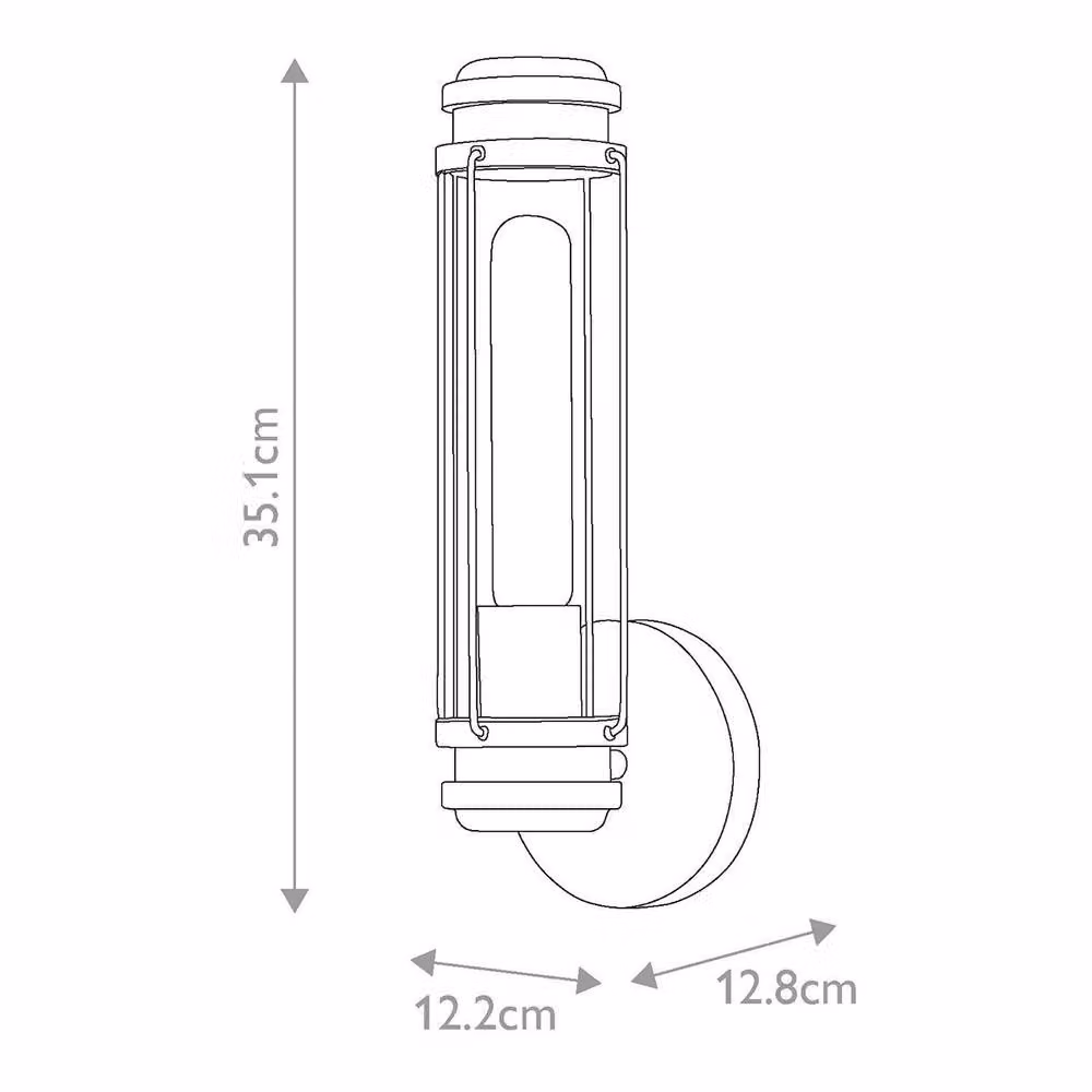 Netlighting Masthead Single Light Outdoor Wall Light in Polished Chrome and Black, IP44 Rated – 2