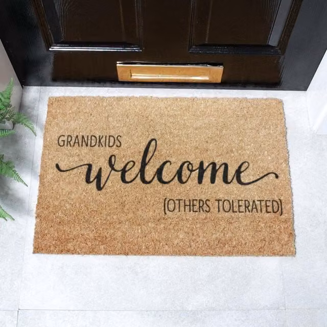 Artsy Mats Grandkids Welcome Others Tolerated Doormat, Brown, W/D: 60 x 40 cm – 1
