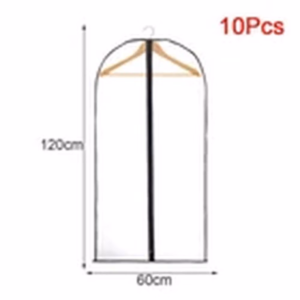 EONLION 10 Pack Waterproof Black and Transparent Plastic Garment Bags for Suits and Coats – 2