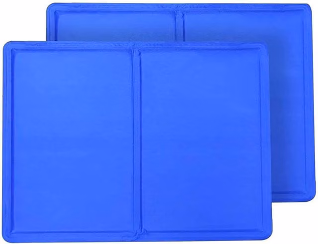 NESTLUNE 2 Pack Magic Cool Gel Pillow Cushion Mat, Blue, Cot Size – 1