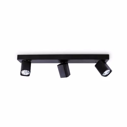 Netlighting Ideal Lux Rudy 3 Light Adjustable Ceiling Spotlight Bar in Black