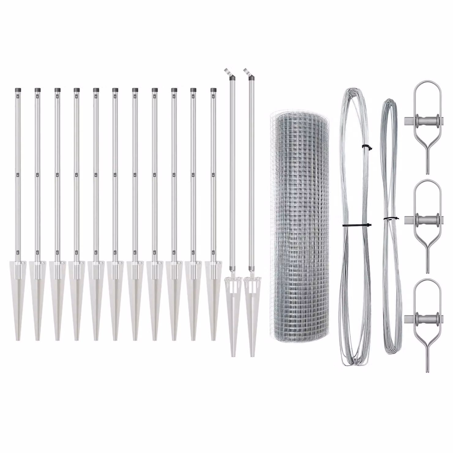 Berkfield Home Silver Galvanised Steel Welded Wire Fence with 13 Spike Posts, W: 25 m, H: 0.8 m – 2