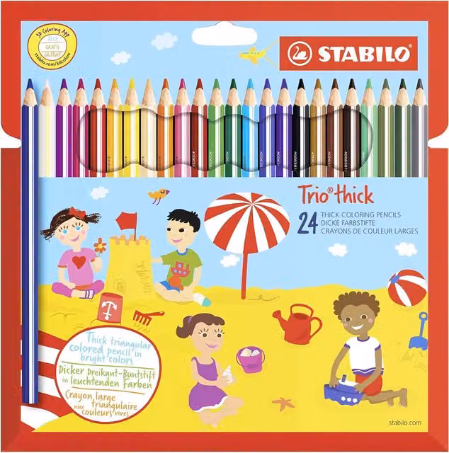 STABILO Trio Thick Triangular Colouring Pencils in Multicolour