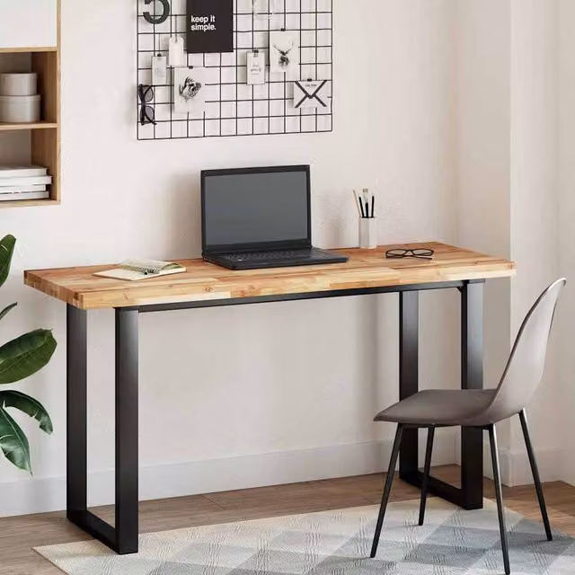 Berkfield Home Solid Wood Acacia Desk Top in Brown, W/D/H: 120 x 50 x 4 cm