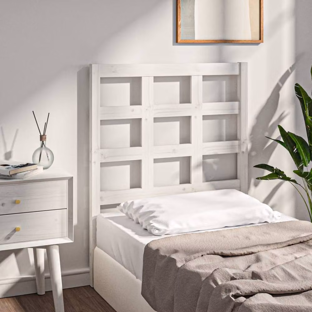 Berkfield Home White Rustic Solid Pine Wood Bed Headboard W/D/H: 80.5 x 4 x 100 cm – 2