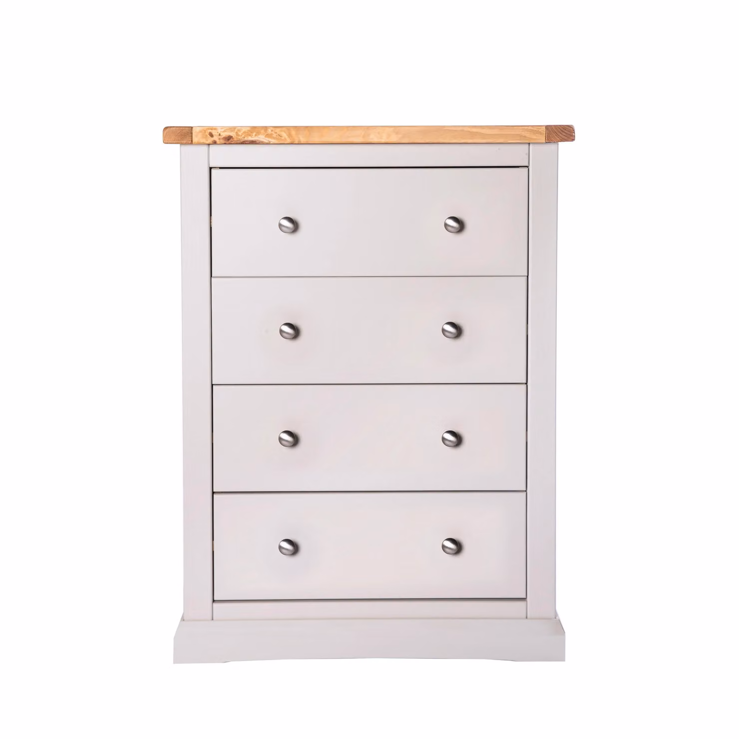 Cabinet Bits Loreo 4 Drawer Chest of Drawers in Grey Pine Wood with Chrome Knobs – 2