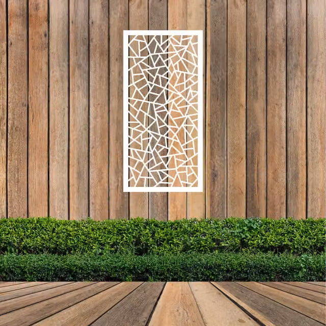Laser Hut White Triangle Mosaic Geometric Metal Wall Art
