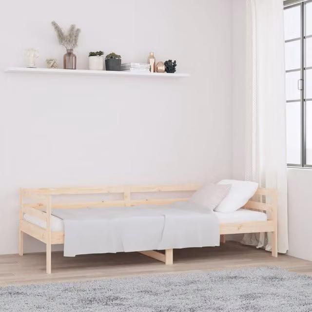Berkfield Home Rustic Solid Wood Pine Day Bed, Brown, W/D/H: 80 x 200 cm