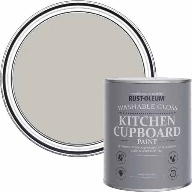 Rust-Oleum Kitchen Cupboard Paint in Gloss Finish, Tyne Fog Grey, 0.75 l