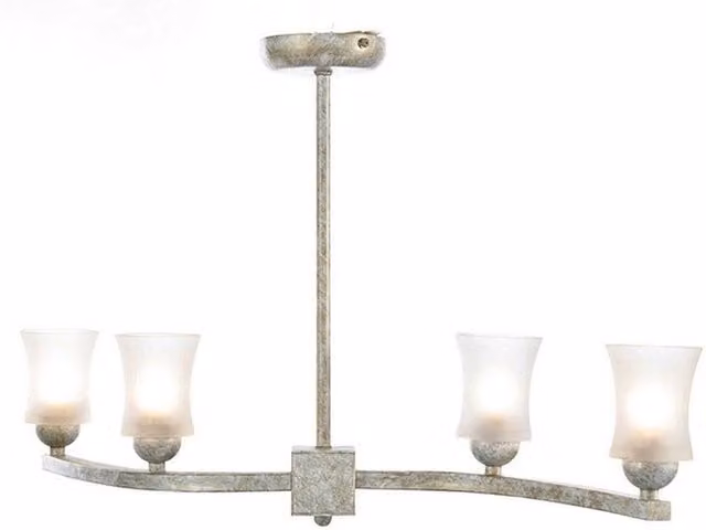 Netlighting Toscano Semi Flush Ceiling Light with 4 G9 Glass Shades in White and Gold – 1
