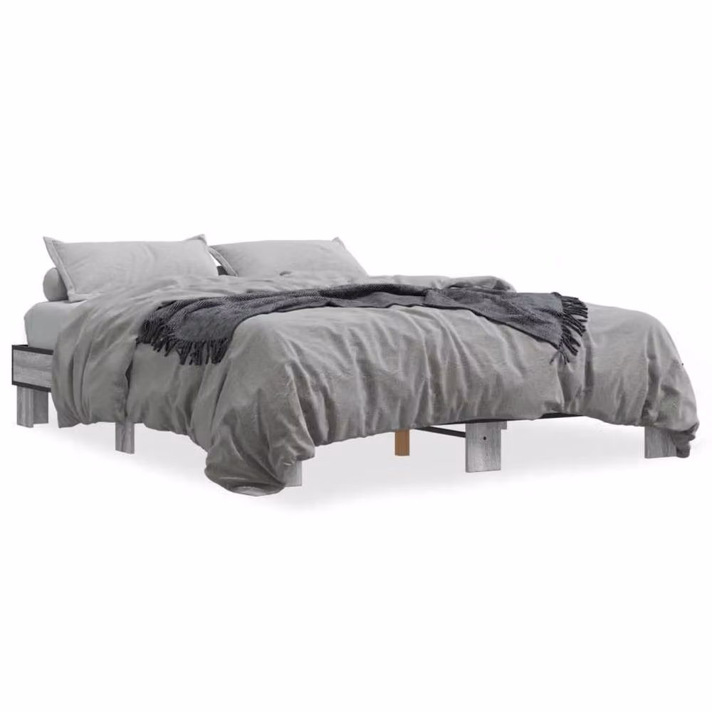 Berkfield Home Durable Bed Frame in Grey Sonoma, W/D/H: 150 x 203 x 30 cm – 3