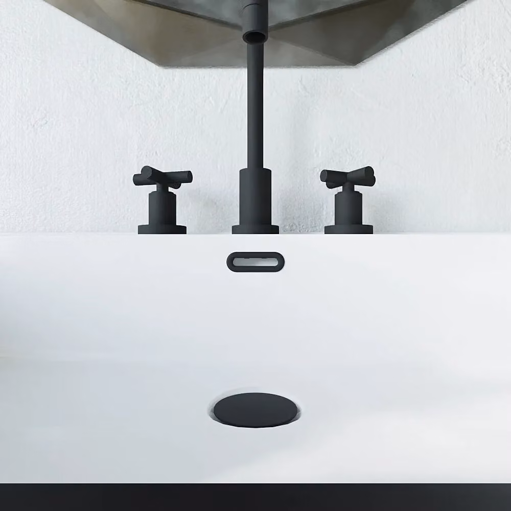 Balterley Oval Ceramic Sink Overflow Cover, Matt Black, 50 x 26 mm – 2