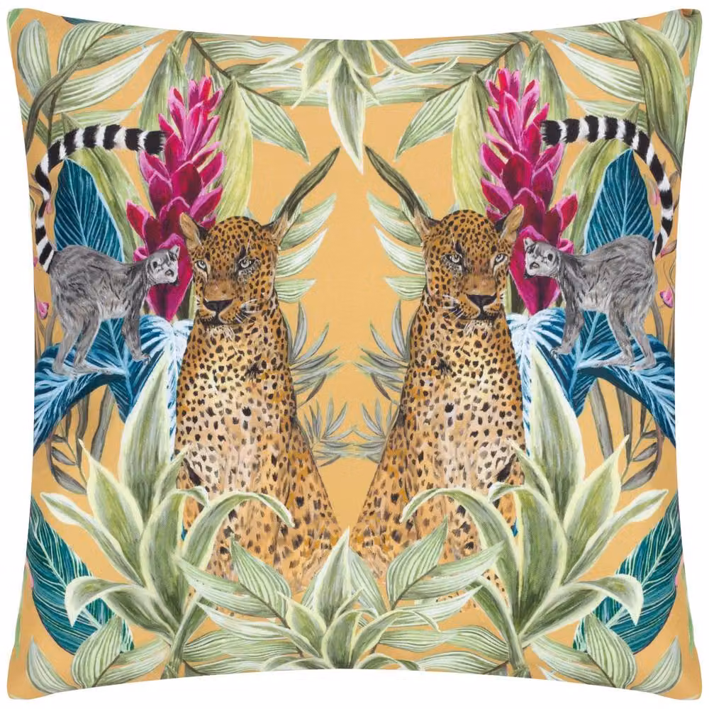 Wylder Tropics Kali Leopards Exotic Multicolour Outdoor Polyester Filled Cushion, W/D/H: 43 x 43 x 43 cm – 3