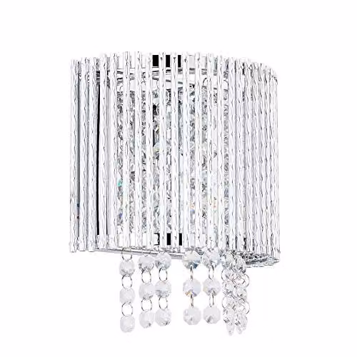 Italux Netlighting Modern Silver Wall Lamp with Transparent Glass Shade and G9 Bulb