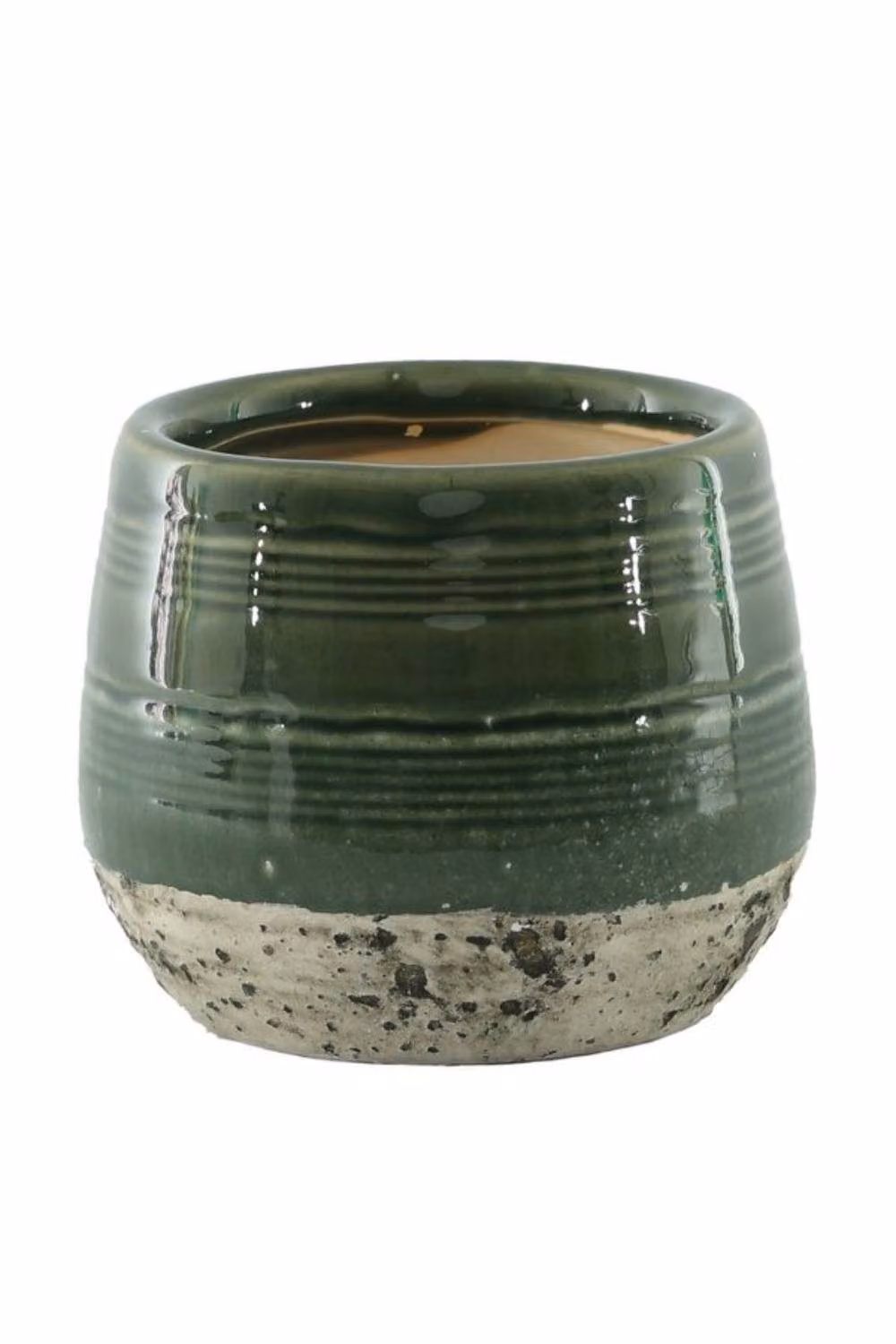 KDMD Sydney Green Hortus Reactive Glaze Ceramic Round Tabletop Pot, W: 22 cm, D: 22.5 cm – 2