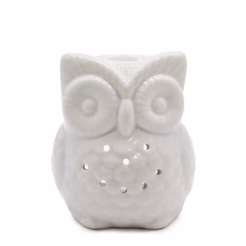 KDMD Classic White Ceramic Tall Owl Oil Burner and Tealight Lamp – 1