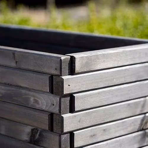Primrose Grey Pine Wood Raised Flower Bed Planter W: 110 cm, D: 40 cm, H: 40 cm – 3
