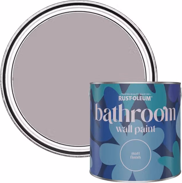 Rust-Oleum Grey Matt Water-Based Bathroom Wall and Ceiling Paint, 2.5 l – 1