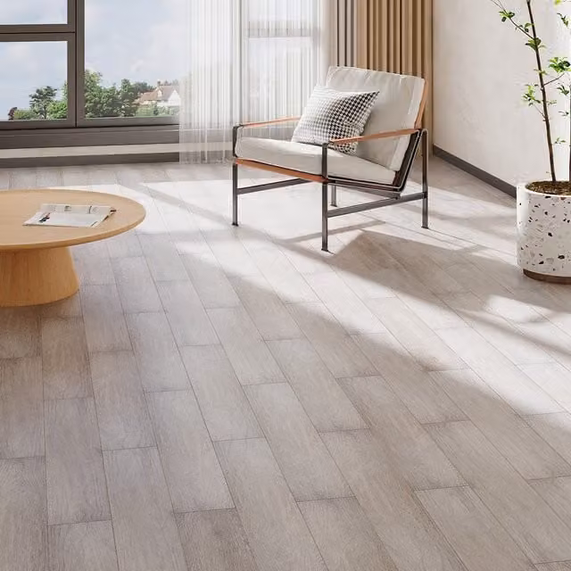 Lifeideas Set of 20 Light Oak Wood Grain HDF Click Flooring Planks in Brown and Beige