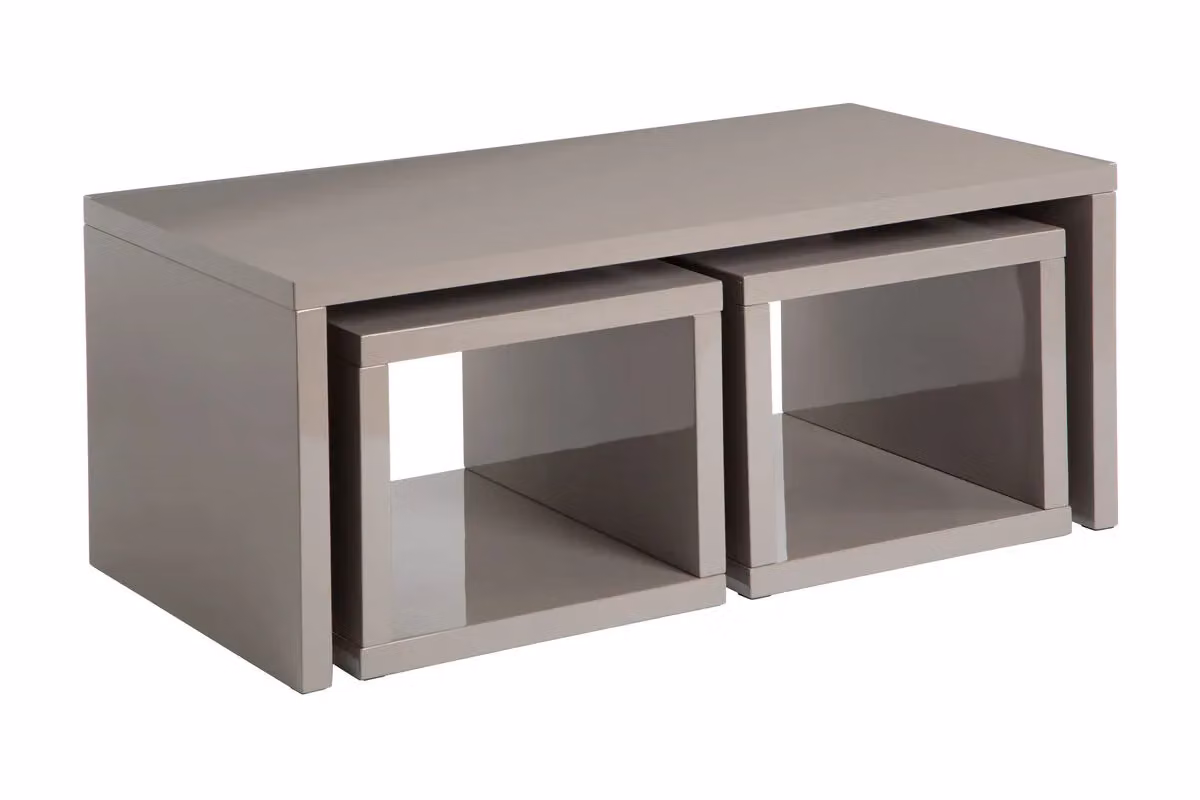 Interiors by Premier Madrid Dark Grey High Gloss Nesting Coffee Table Set – 2