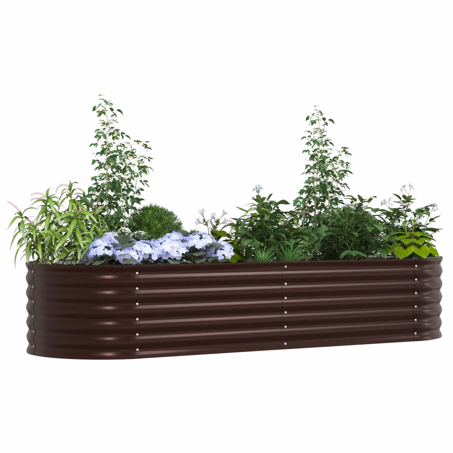 Berkfield Home Garden Brown Galvanised Steel Raised Bed W/D/H: 240 x 80 x 44 cm – 3