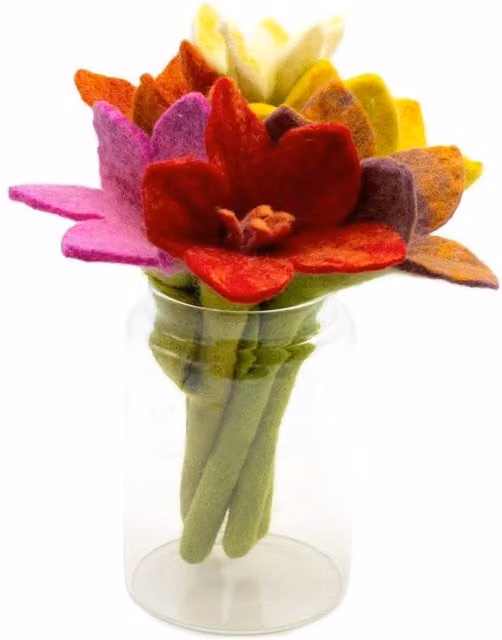 KDMD Multicolour Felt Lily Flower Set for Floral Crafts and Tabletop Decor