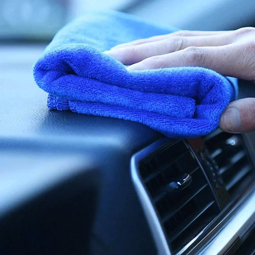 FLAVORA Large Blue Microfibre Car Cleaning Cloth, 0.6m2 – 5