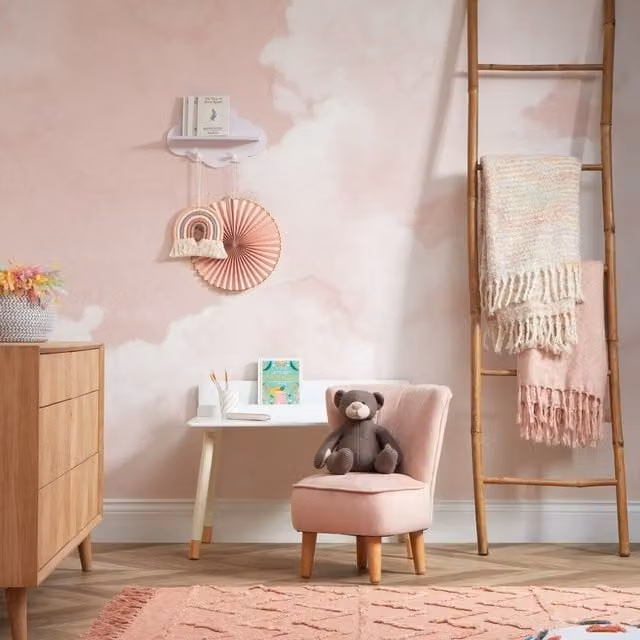 I Love Wallpaper Early Light Mural in Pink