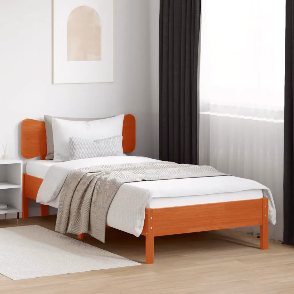 Berkfield Home Rustic Solid Wood Pine Headboard in Wax Brown, Width: 100 cm – 2