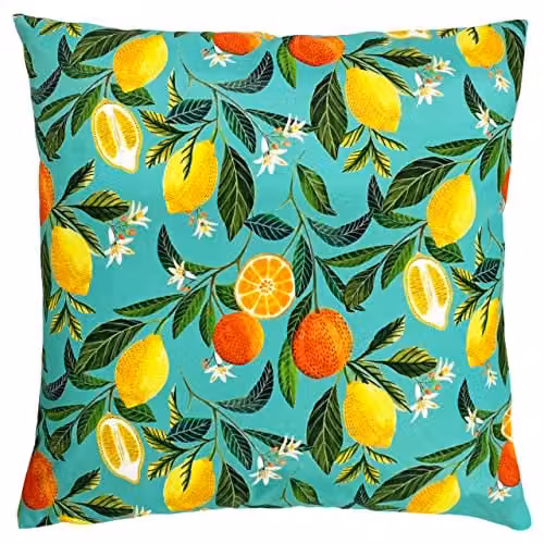 Evans Lichfield Orange Blossom Floral Outdoor Square Cushion, Multicolour, W/D/H: 43 x 43 x 43 cm – 1