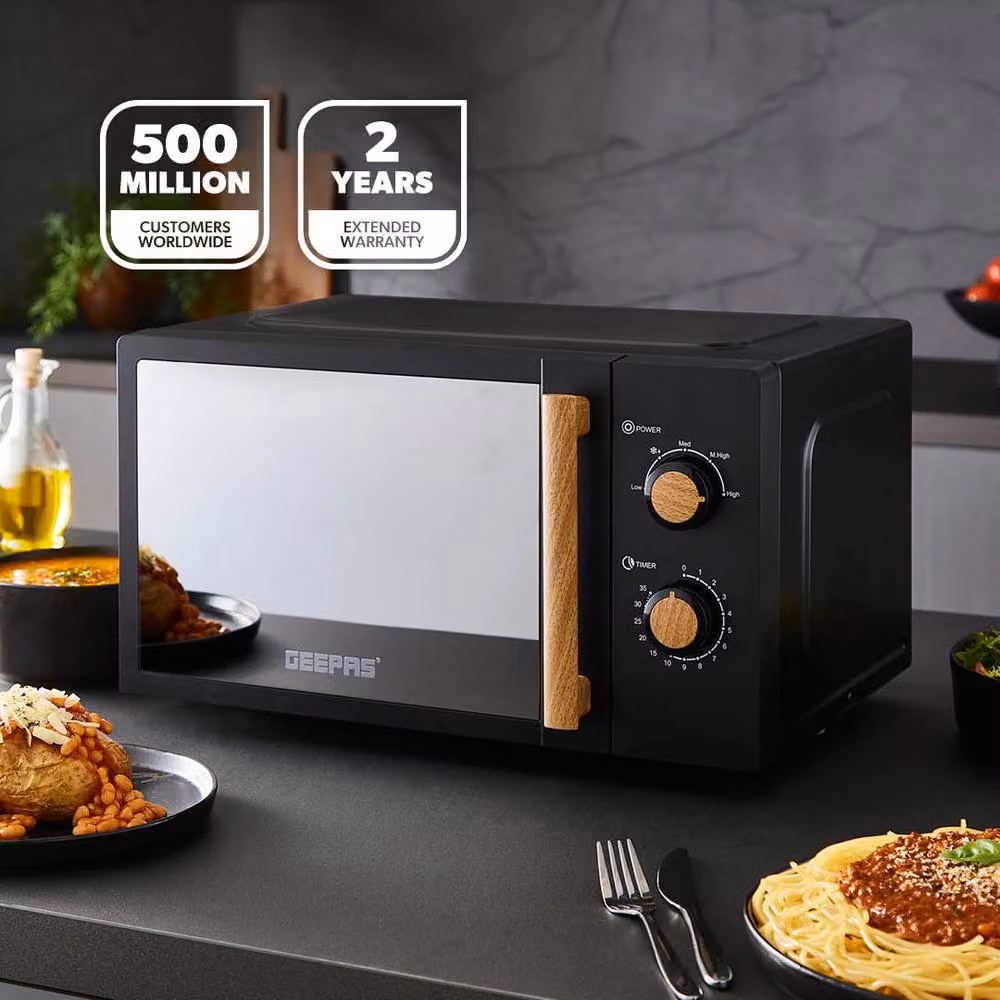 Geepas NORDiQ 20L Solo Microwave Oven, 700W, Black – 2