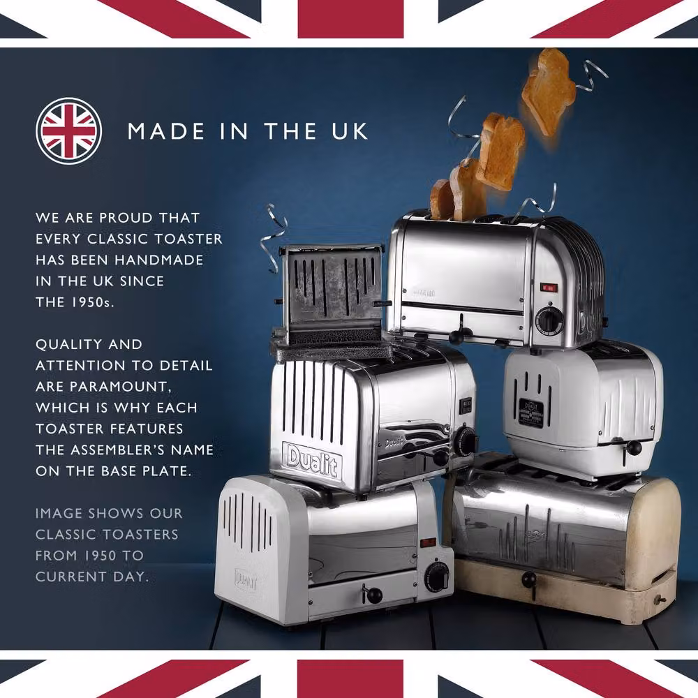 Dualit Classic 4 Slot Stainless Steel Toaster with Timer in Silver – 5