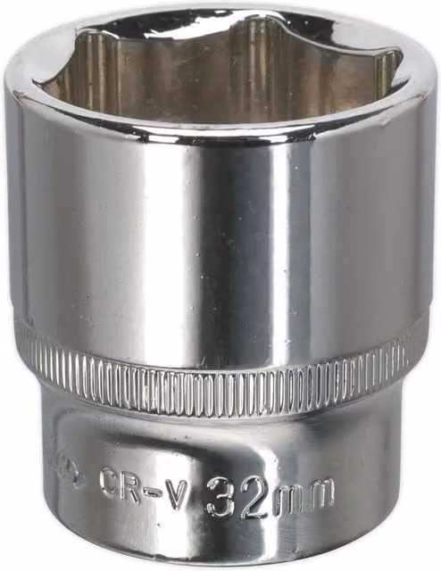 Loops 32mm Forged Steel Drive Socket with 1/2 inch Square Drive in Silver Chrome Vanadium – 1