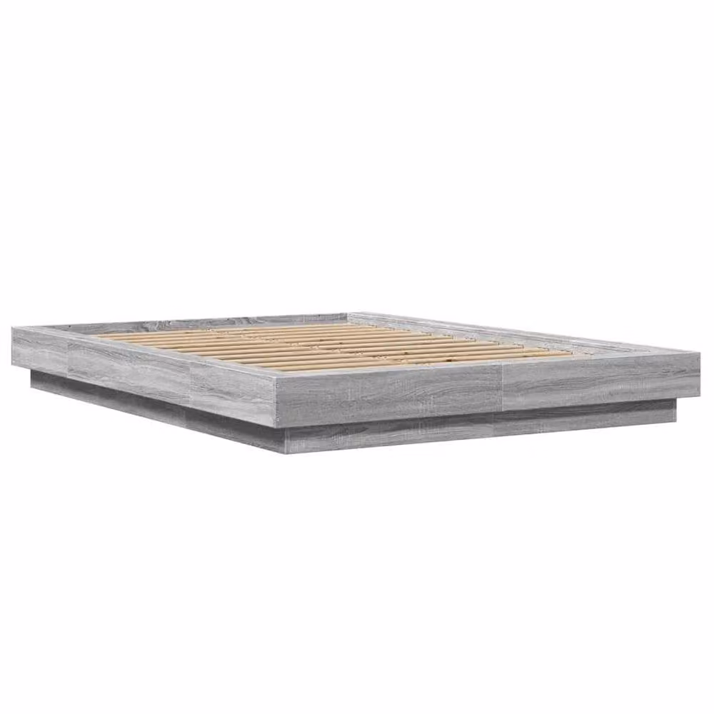 Berkfield Home Double Bed Frame in Grey Sonoma, W: 135 cm, L: 190 cm – 3