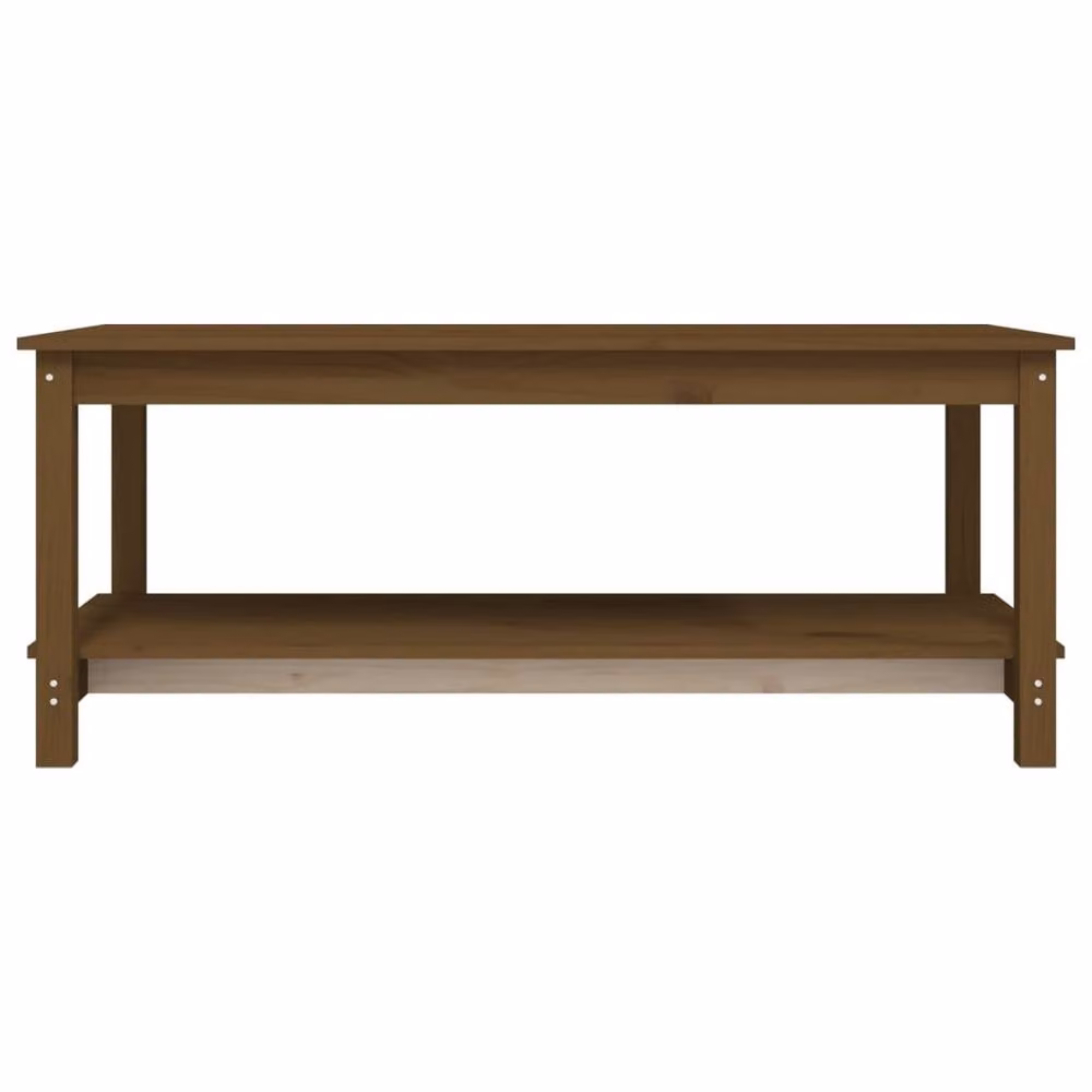 Berkfield Home Rustic Solid Wood Pine Coffee Table, Honey Brown, W: 110 cm, D: 55 cm, H: 45 cm – 4