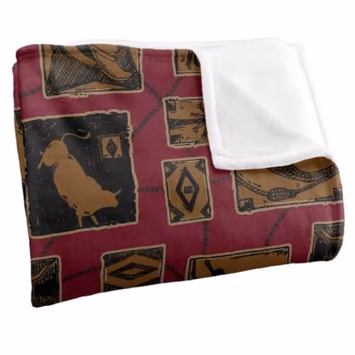 JQ Licensing Rodeo Roundup Pattern Silky Touch Super Soft Fleece Throw Blanket, Multicolour, W: 91 cm, D: 147 cm – 2